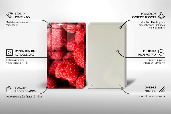 Tagliere in vetro temperato Frutto di lampone