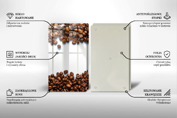 Tagliere in vetro temperato Chicchi di caffè