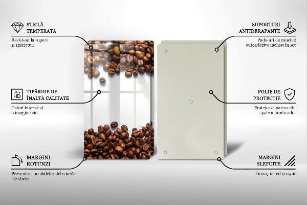 Tagliere in vetro temperato Chicchi di caffè