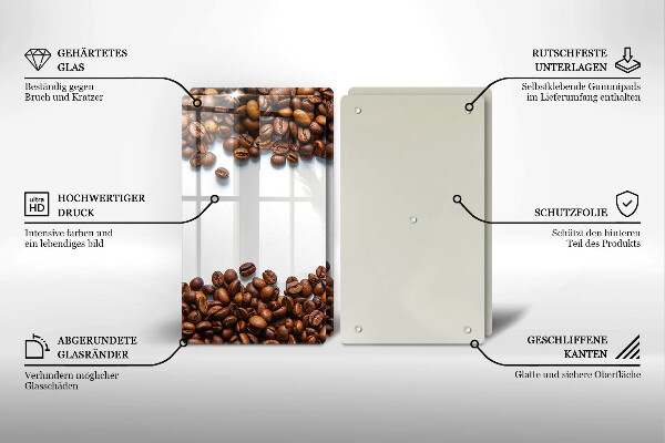 Tagliere in vetro temperato Chicchi di caffè