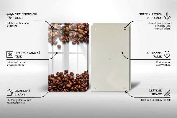 Tagliere in vetro temperato Chicchi di caffè