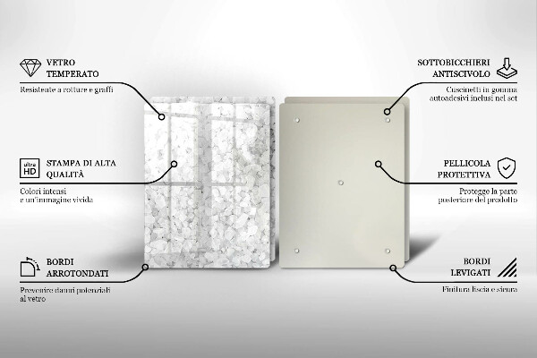 Tagliere in vetro temperato Cristalli di sale