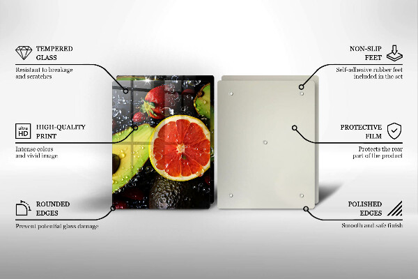 Tagliere in vetro temperato Frutta e verdura