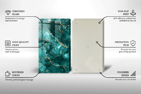 Tagliere in vetro temperato Marmo blu