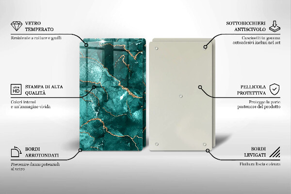 Tagliere in vetro temperato Marmo blu