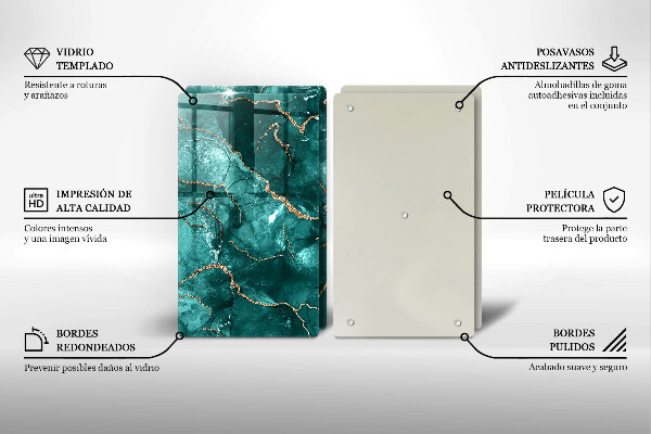 Tagliere in vetro temperato Marmo blu