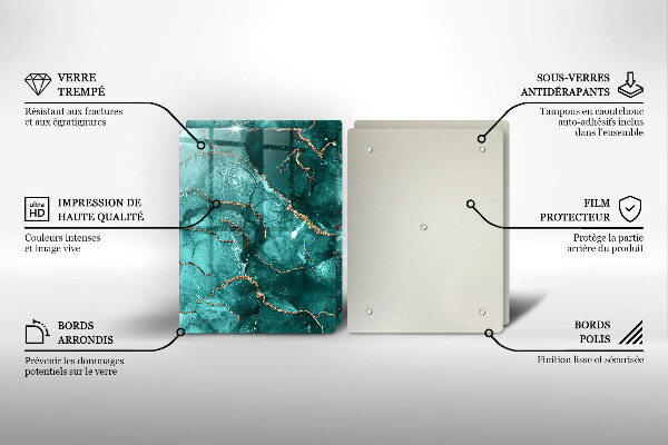 Tagliere in vetro temperato Marmo blu