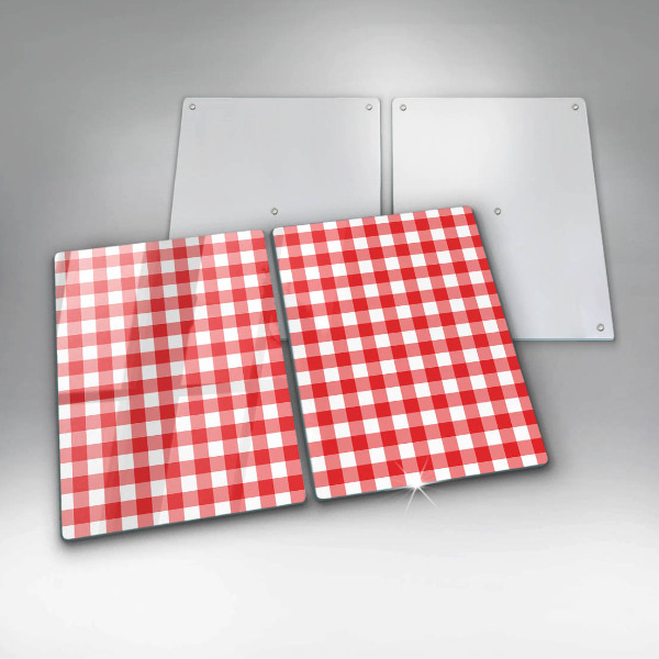 Tagliere in vetro temperato Motivo a quadretti rossi e bianchi