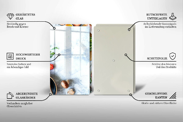 Tagliere in vetro temperato Ingredienti in cucina