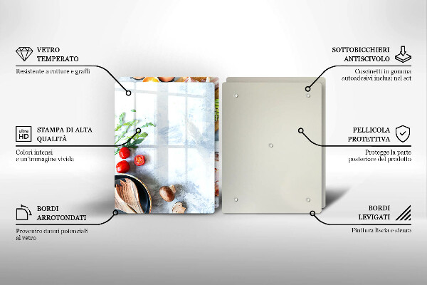 Tagliere in vetro temperato Ingredienti in cucina