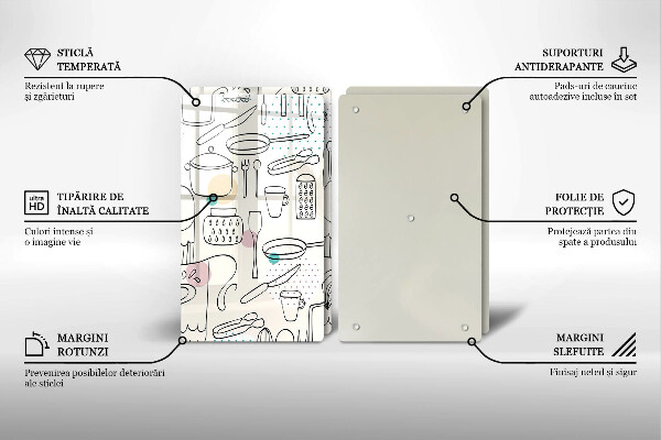 Tagliere in vetro temperato Accessori per la cucina