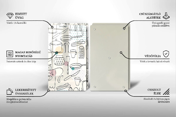 Tagliere in vetro temperato Accessori per la cucina