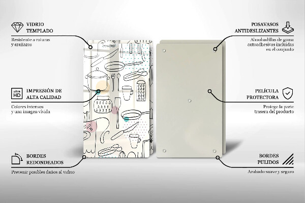 Tagliere in vetro temperato Accessori per la cucina