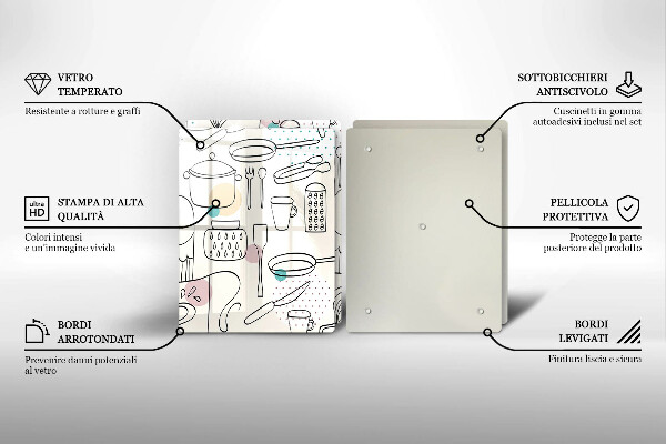 Tagliere in vetro temperato Accessori per la cucina