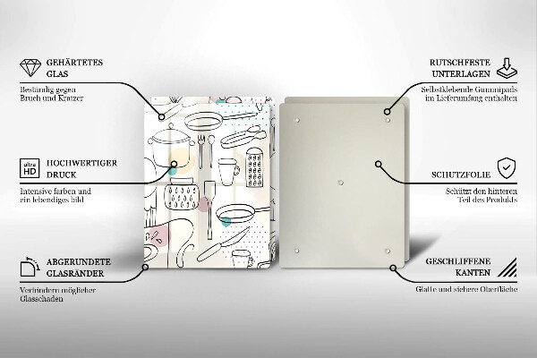 Tagliere in vetro temperato Accessori per la cucina