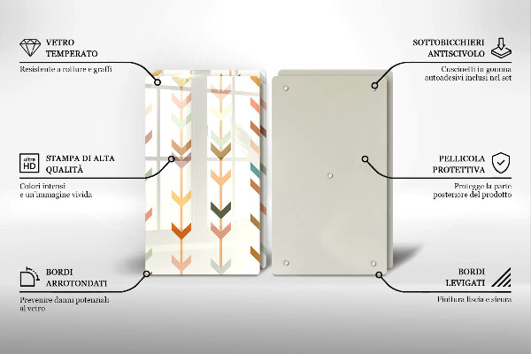 Tagliere in vetro temperato Elementi geometrici