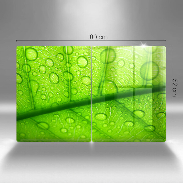 Tagliere in vetro temperato Primo piano di una foglia