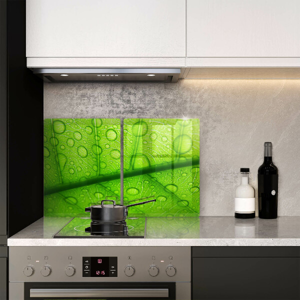 Tagliere in vetro temperato Primo piano di una foglia