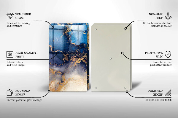 Tagliere in vetro temperato Astrazione del marmo