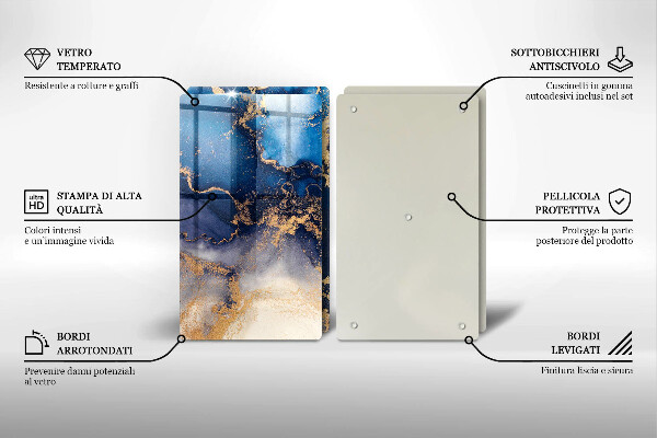 Tagliere in vetro temperato Astrazione del marmo