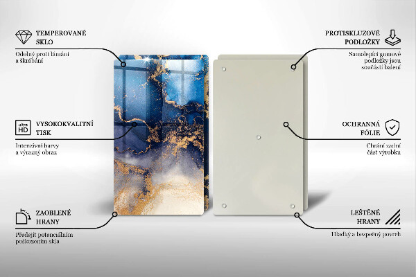 Tagliere in vetro temperato Astrazione del marmo