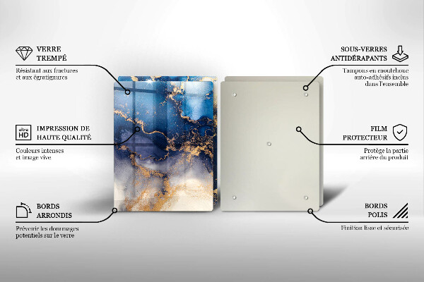 Tagliere in vetro temperato Astrazione del marmo