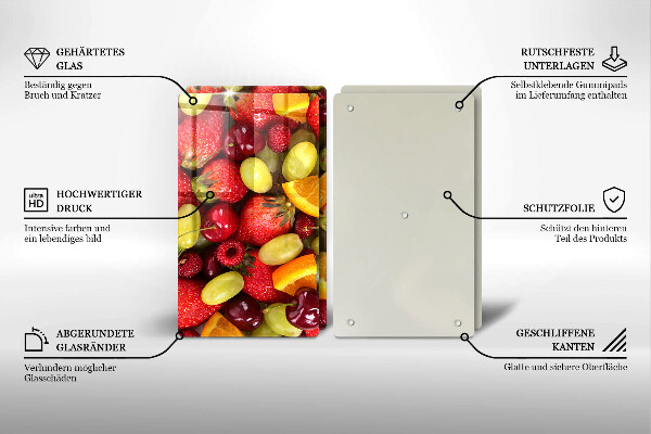 Tagliere in vetro temperato Frutti estivi