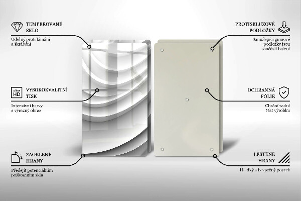 Tagliere in vetro temperato Linee geometriche