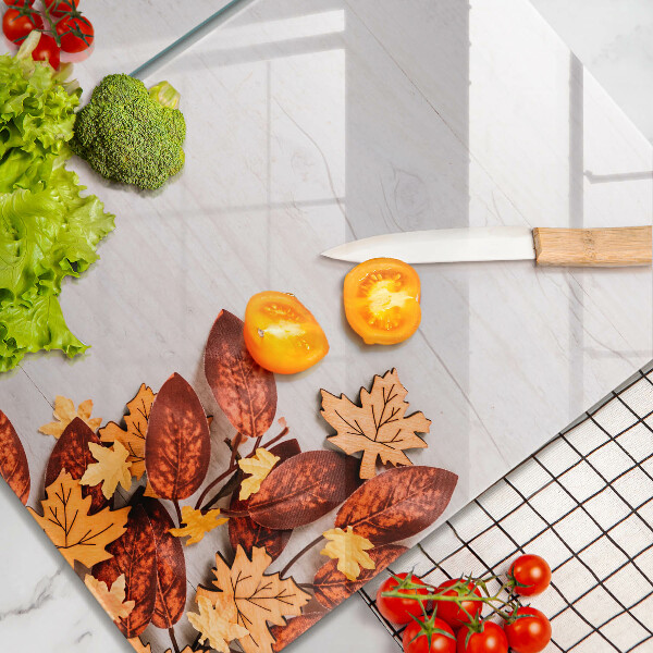 Tagliere in vetro temperato Foglie d'autunno
