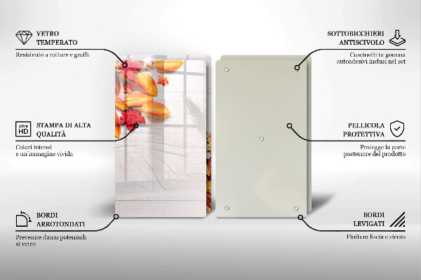 Tagliere in vetro temperato Foglie d'autunno