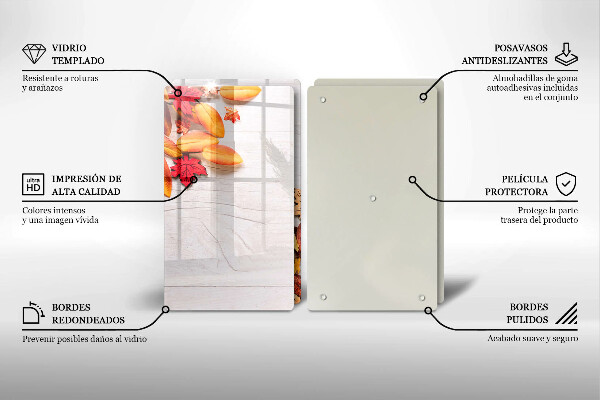 Tagliere in vetro temperato Foglie d'autunno