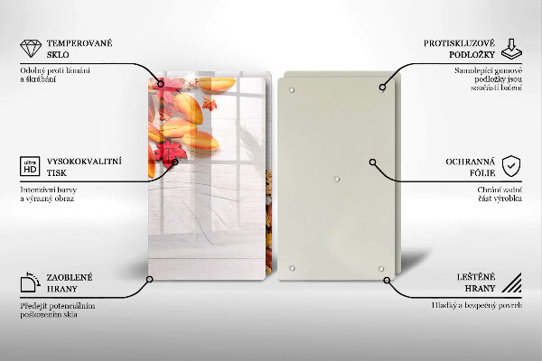 Tagliere in vetro temperato Foglie d'autunno
