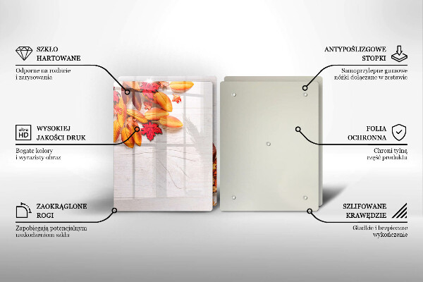 Tagliere in vetro temperato Foglie d'autunno