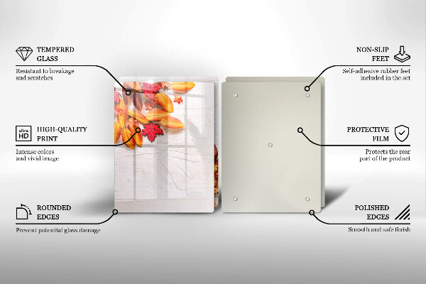 Tagliere in vetro temperato Foglie d'autunno