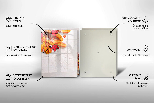 Tagliere in vetro temperato Foglie d'autunno