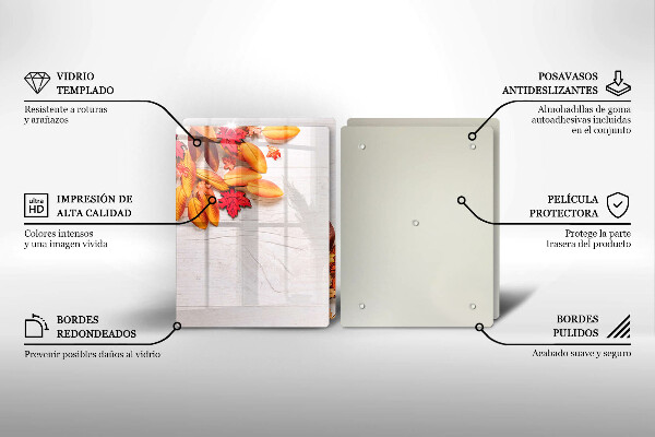 Tagliere in vetro temperato Foglie d'autunno