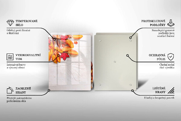 Tagliere in vetro temperato Foglie d'autunno