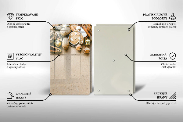 Tagliere in vetro temperato decorazioni natalizie