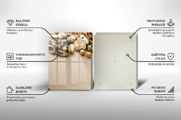 Tagliere in vetro temperato decorazioni natalizie