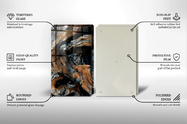 Tagliere in vetro temperato Modello astratto