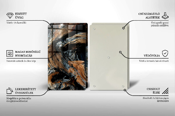 Tagliere in vetro temperato Modello astratto