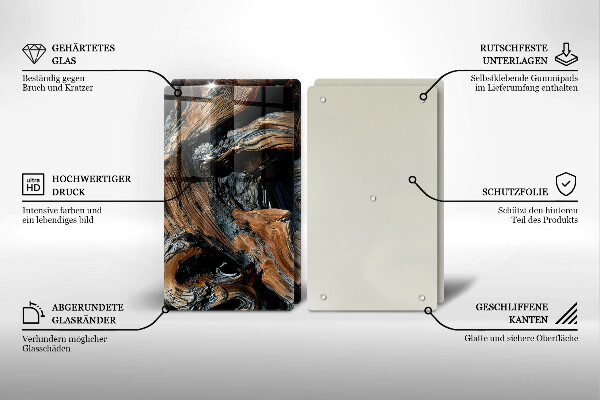 Tagliere in vetro temperato Modello astratto