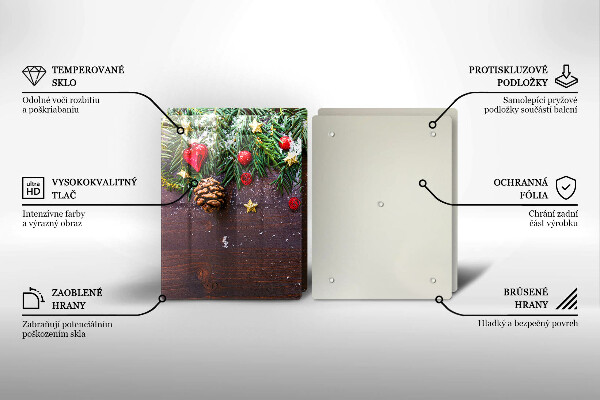 Tagliere in vetro temperato decorazione natalizia