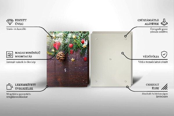 Tagliere in vetro temperato decorazione natalizia