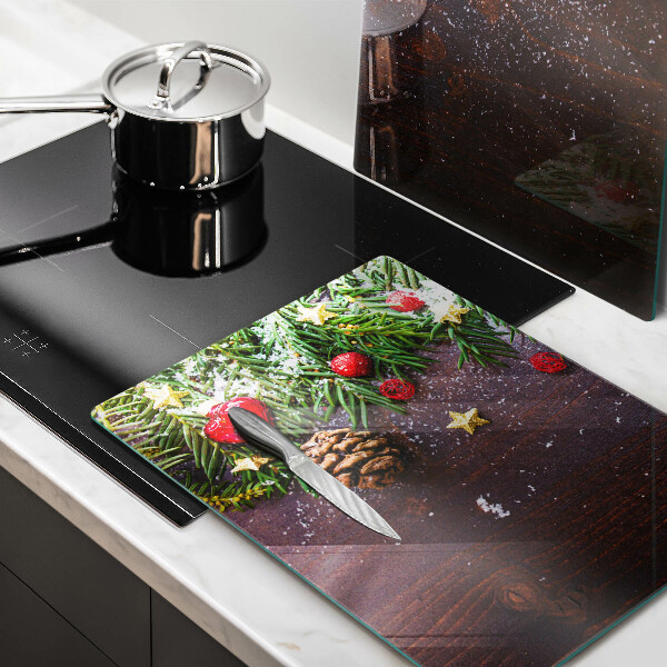 Tagliere in vetro temperato decorazione natalizia