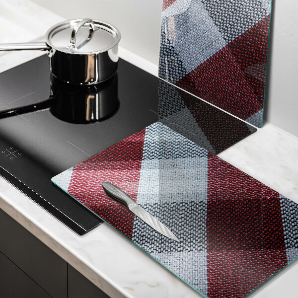 Tagliere in vetro temperato Motivo a quadretti rossi e bianchi