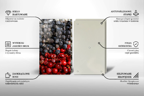 Tagliere in vetro temperato Pepe nero