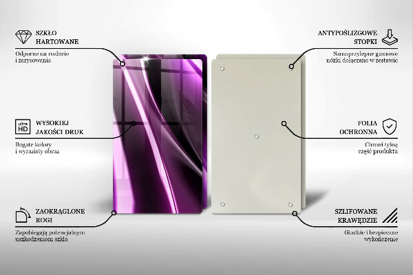 Tagliere in vetro temperato Astrazione viola