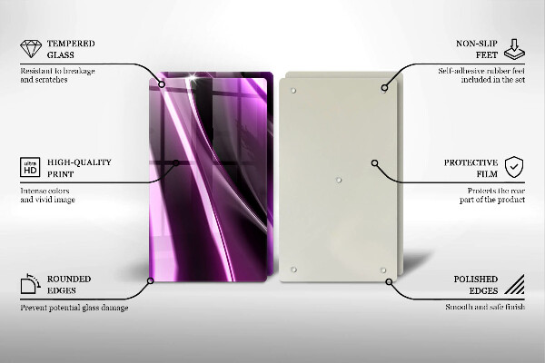 Tagliere in vetro temperato Astrazione viola