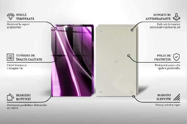 Tagliere in vetro temperato Astrazione viola